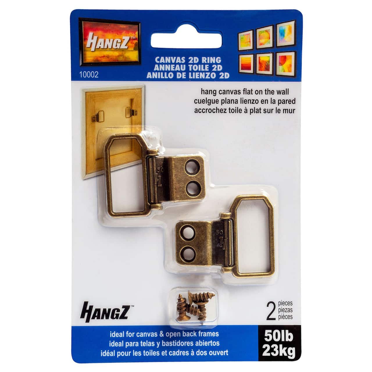 HangZ™ 50lb. Canvas 2 Hole D Ring Hangers, 2ct.